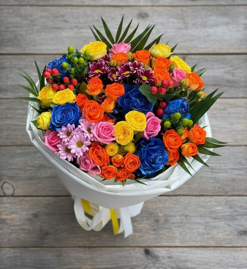 Букет цветов из: Розы и Хризантемы в Радужном Ханты-Мансийского АО