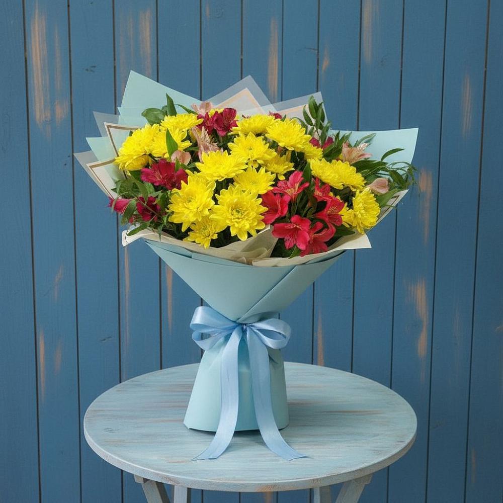 Букет цветов из: Альстромерии и Хризантемы в Радужном Ханты-Мансийского АО