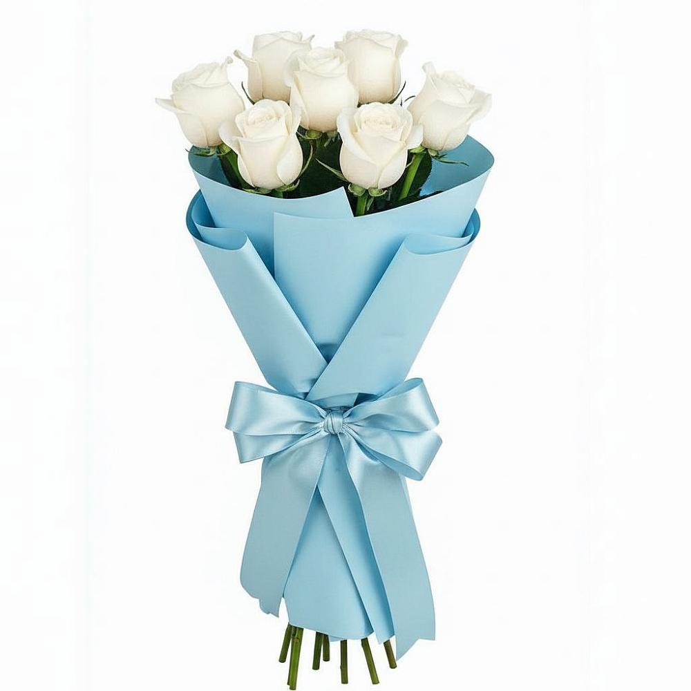 Букет 7 белых роз Проуд в Радужном Ханты-Мансийского АО