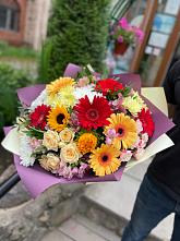 Букет цветов из:  Герберы, Ромашки, Хризантемы, Розы и Подсолнухи #REPLACE_PRED# Радужном Ханты-Мансийского АО