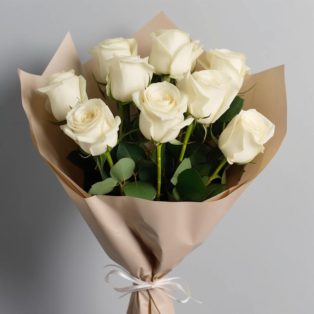 Букет 9 Белых роз Эдлесс Лав в Радужном Ханты-Мансийского АО