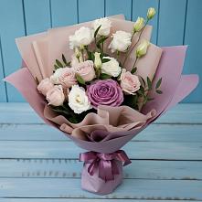 Букет цветов из:  Розы и Лизиантусы в Радужном Ханты-Мансийского АО