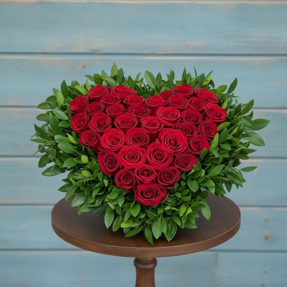 Цветочная композиция из Розы в виде сердца в Радужном Ханты-Мансийского АО