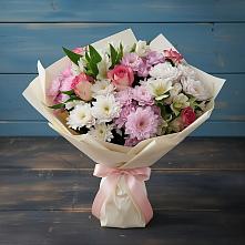 Букет цветов из:  Хризантемы, Альстромерии и Розы в Радужном Ханты-Мансийского АО