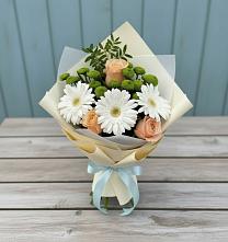 Букет цветов из:  Герберы, Розы и Хризантемы #REPLACE_PRED# Радужном Ханты-Мансийского АО