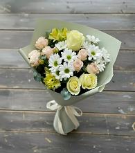 Букет цветов из:  Альстромерии, Розы и Хризантемы в Радужном Ханты-Мансийского АО